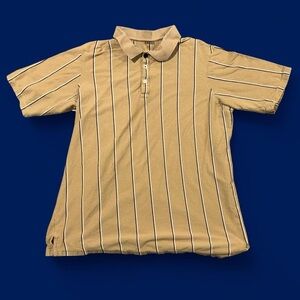 King Size Classic 80s/90s Grandpa Striped Knit Funky Golf Polo Cotton
